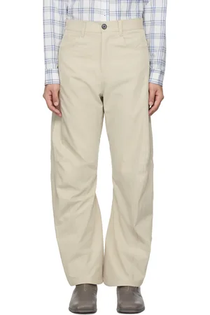 lesugiatelier Pantalon beige à coutures incurvées
