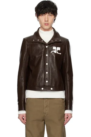 Courrèges Blouson brun en vinyle - Reedition