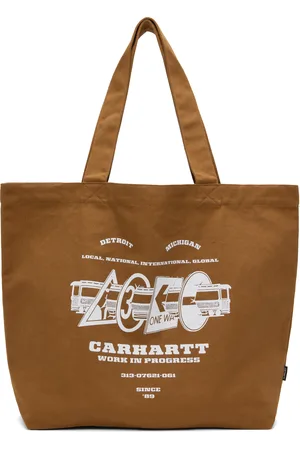 Carhartt Grand cabas brun en canevas à image à logo