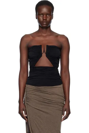 Rick Owens Camisole noire en jersey à découpe à armature Prong - Hollywood