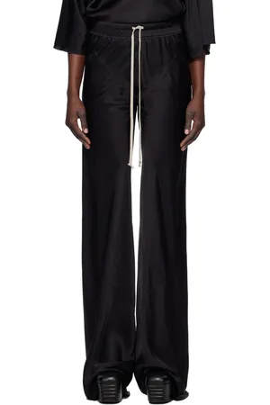 Rick Owens Pantalon de détente coupé sur le biais noir à cordon coulissant - Hollywood