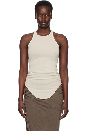 Rick Owens Débardeur blanc cassé en jersey côtelé - Hollywood