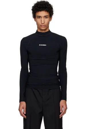 Jil Sander T-shirt à manches longues noir en jersey