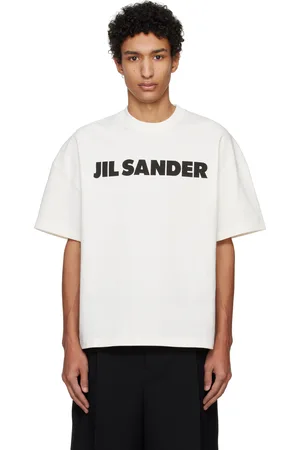 Jil Sander T-shirt blanc cassé à logo imprimé