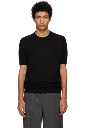 Jil Sander T-shirt noir en laine vierge