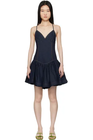 ZIMMERMANN Robe courte Crush bleu marine en denim