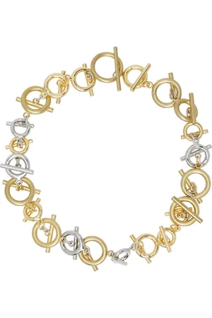 SACAI Collier doré et argenté à ferrures à traverse
