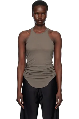 Rick Owens Débardeur gris en jersey côtelé - Hollywood