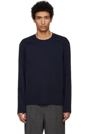 Jil Sander T-shirt bleu marine à étiquette à logo