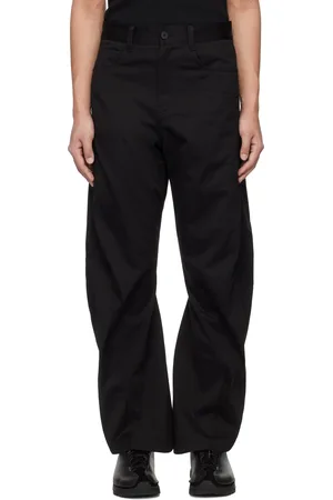 lesugiatelier Pantalon noir à coutures incurvées