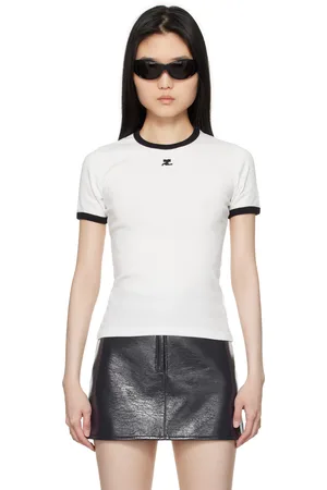 Courrèges T-shirt contrastant blanc et noir