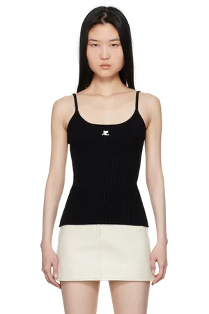 Courrèges Débardeur noir en tricot - Reedition