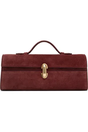 SAVETTE Sac étroit de style pochette bourgogne à fermoir Symmetry