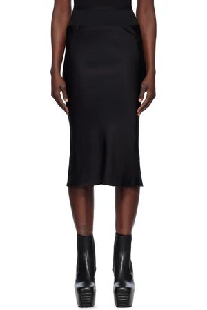 Rick Owens Jupe midi coupée sur le biais noire - Hollywood