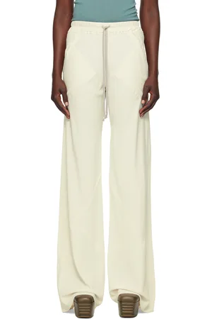 Rick Owens Pantalon de détente coupé sur le biais blanc cassé à cordon coulissant - Hollywood