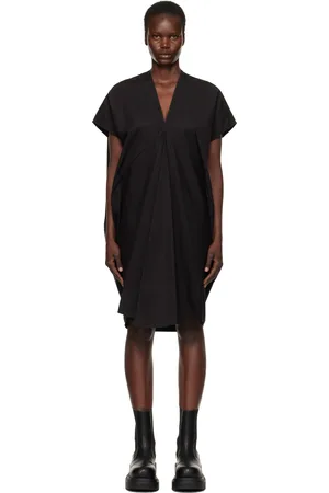Rick Owens Robe courte Tommykite noire à col en V - Hollywood