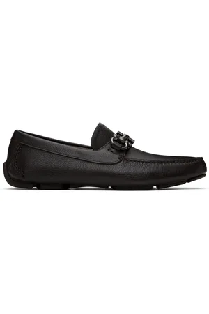 Salvatore Ferragamo Flâneurs de conduite bruns à ferrure Gancini