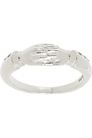 Bleue Burnham Bague Hands Of Thought argentée exclusive à SSENSE