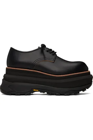 SACAI Chaussures oxford noires en cuir