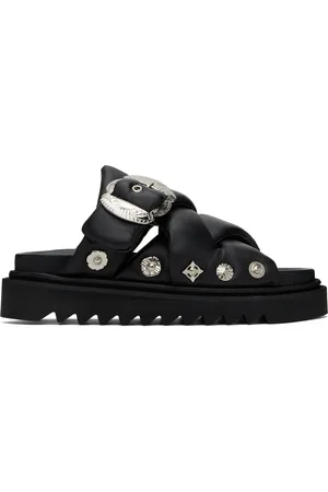 TOGA VIRILIS Sandales rembourrées noires en cuir