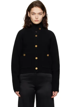 Totême Cardigan noir à boutons martelés