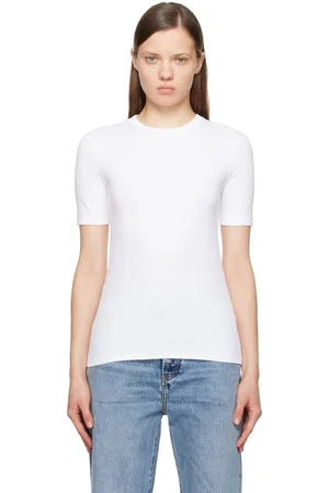 Totême T-shirt blanc en jersey côtelé