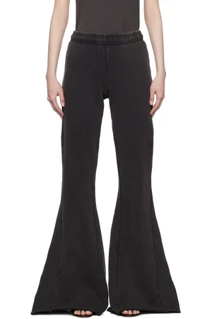 Entire Studios Pantalon de détente évasé noir en molleton épais