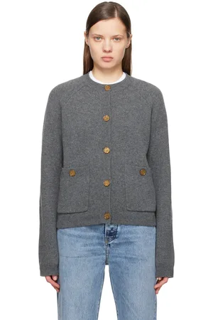 Totême Cardigan gris à boutons martelés