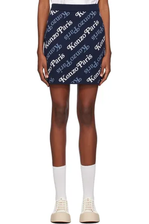 Kenzo Minijupe bleu marine à motif a logo édition VERDY