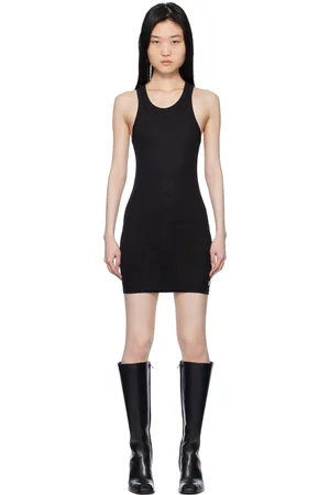 Alexander Wang Robe courte noire à appliqués facettés thermocollés et à dos nageur