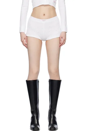 Alexander Wang Short blanc à appliqués facettés thermocollés