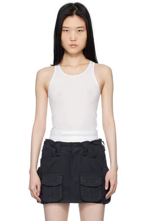 Alexander Wang Débardeur blanc à appliqués facettés thermocollés et à dos nageur