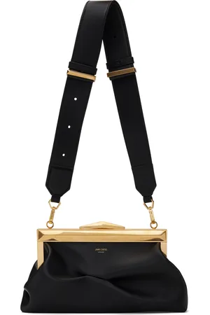 Jimmy Choo Pochette noire à monture de bourse à ferrure losangique