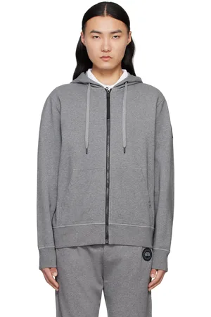 Canada Goose Pull à capuche gris à glissière - Huron Black Label