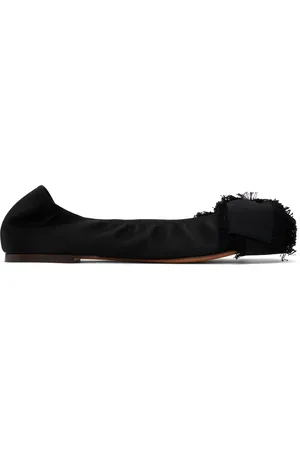 Lanvin Ballerines noires en satin à boucle