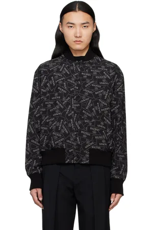 Balmain Blouson aviateur noir à logos imprimés