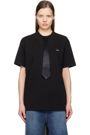 pushBUTTON T-shirt noir à appliqué de cravate