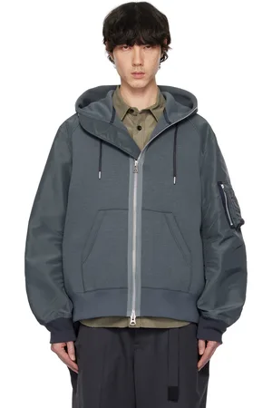 SACAI Pull à capuche bleu à panneaux