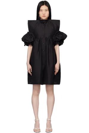 pushBUTTON Robe courte noire à silhouette carrée