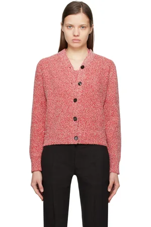 Salvatore Ferragamo Cardigan rouge en tricot de fil bouclé