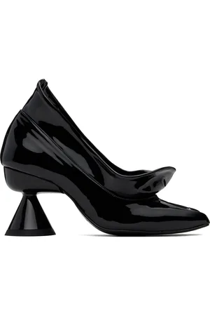 Paula Canovas Del Vas Chaussures à talon sablier Saturn noires à bout Diablo