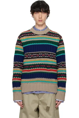 SACAI Pull multicolore en tricot à mailles ouvertes