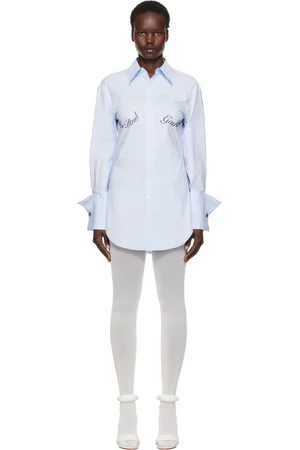 Jean Paul Gaultier Chemise bleue à logo contrecollé