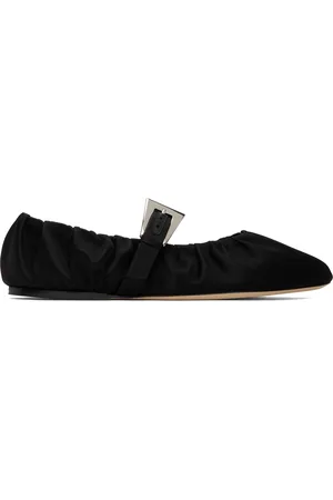 PARIS TEXAS Ballerines Sveva noires à fronces et à boucle