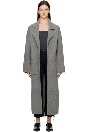 Totême Cardigan gris en tricot côtelé