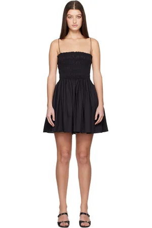 MATTEAU Robe courte noire à corsage bouillonné