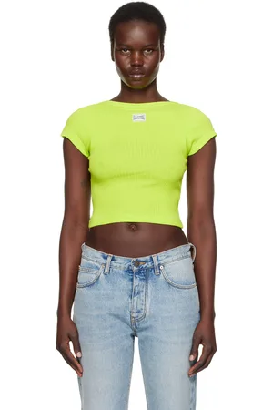 Jean Paul Gaultier T-shirt jaune à écusson à logo