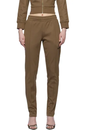 The Attico Pantalon de détente brun à logo contrecollé