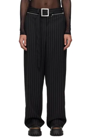 Jean Paul Gaultier Pantalon de complet noir à ceinture