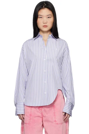The Attico Chemise Eliza bleu et blanc
